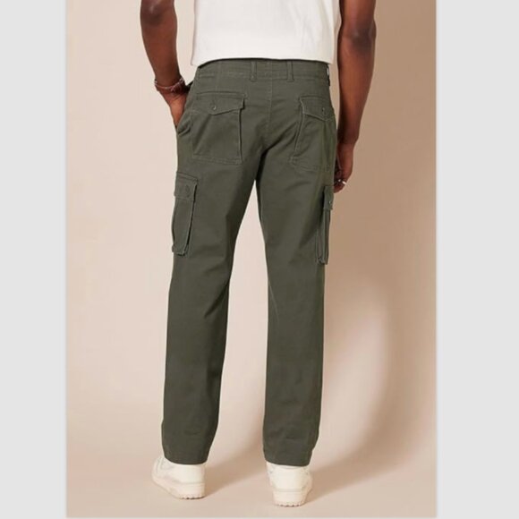 AMAZON ESSENTIALS Mens Straight Fit Stretch Cargo Pant Sz 42x30 Olive Green NWOT - Picture 3 of 6